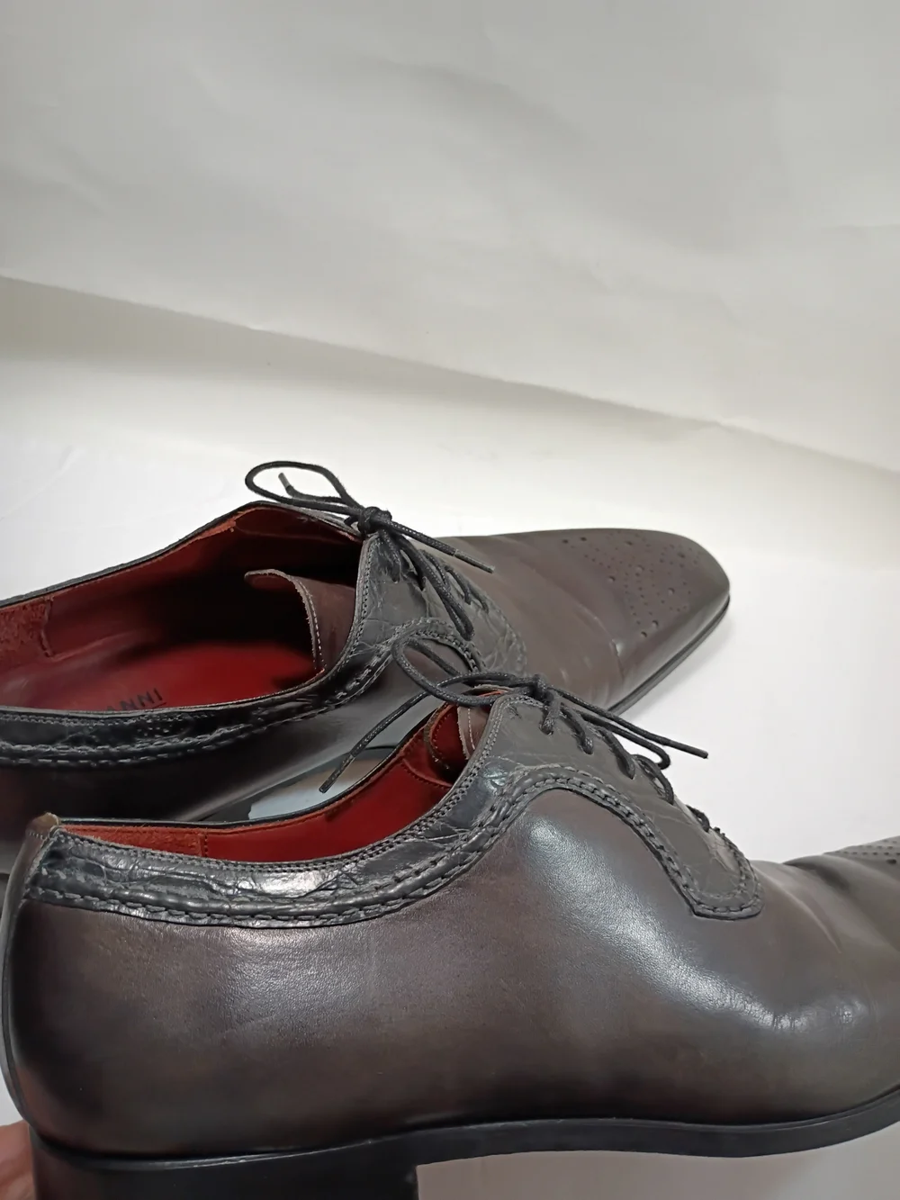 Magnanni Neiman Marcus Dark Brown Leather Lace-Up Oxfords Size 11 M